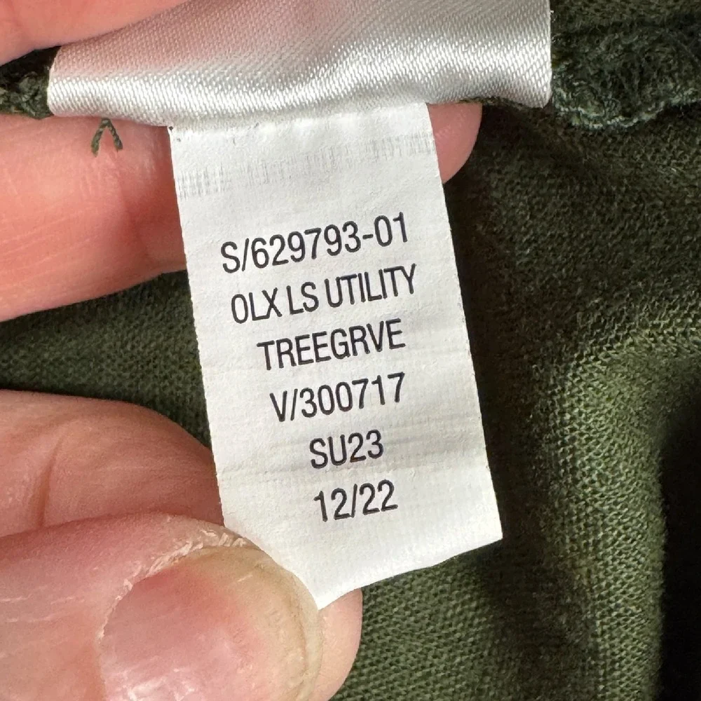 Banana Republic Linen Blend Utility Romper‎ Long Sleeve Army Olive Green Size S